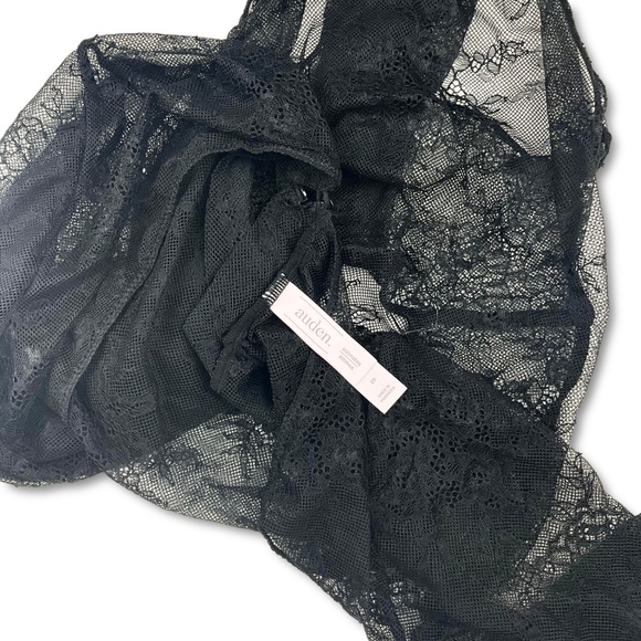 Auden Black Lace Long-Sleeve Bodysuit – Size Small - Picture 2 of 3